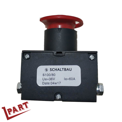 Forklift διακόπτης κουμπιών ώθησης έκτακτης ανάγκης στάσεων τύπων μανιταριών φορτηγών παλετών S100 36V 60A